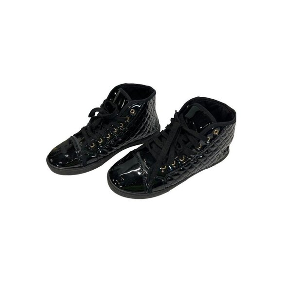 Women Qupid Reeve-01 Patent PU Capped Toe Quilted High Top Sneaker Womens 8 - Picture 1 of 8